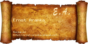 Ernst Aranka névjegykártya