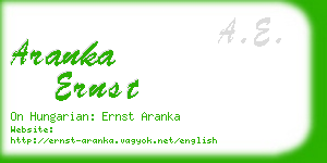 aranka ernst business card